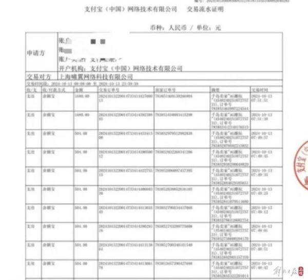 部分支付记录,总计超过一万九千元。