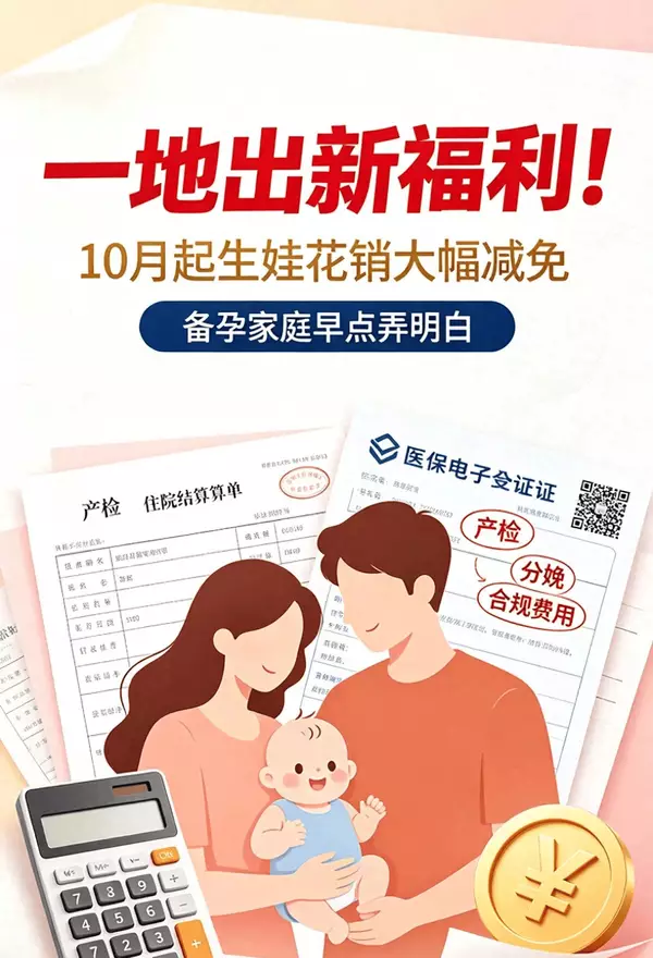 原创         一地出新福利！10月起生娃花销大幅减免，备孕家庭早点弄明白